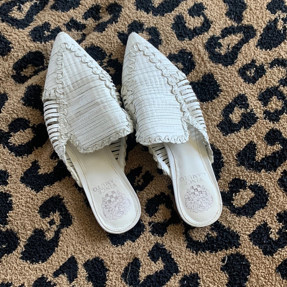 White Vince camuto slides